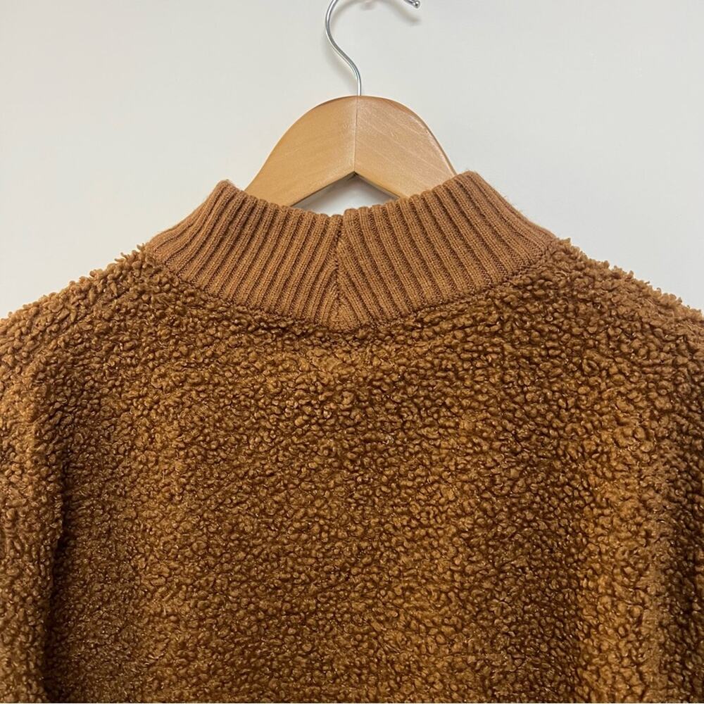 Anthropologie Six Crisp Days Boucle Teddy Sweatshirt Sweater Brown XS Small - Picture 7 of 10